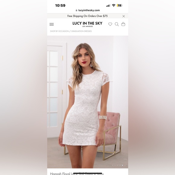 Lucy in the Sky | Dresses | Lucy In The Sky White Lace Mini Dress | Poshmark